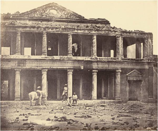 First known photo of corpses, the Mutiny, 1858