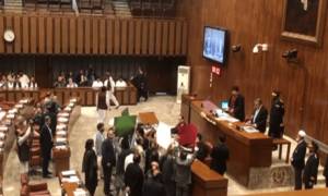 PTI Senators Heckle Ishaq Dar During Swearing In Ceremony