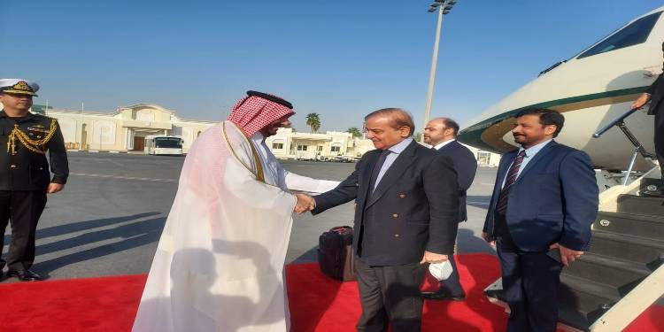 PM Shehbaz Arrives In Qatar To Attend UN Conference