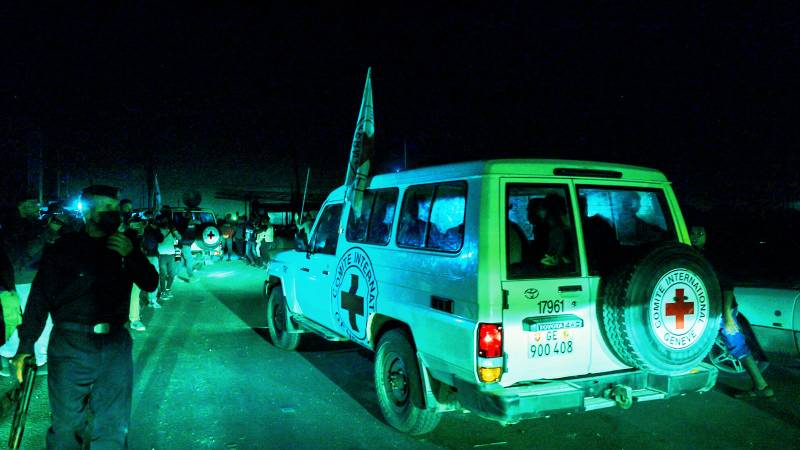 Hamas Hands Over Another Group Of Hostages To Red Cross In Gaza