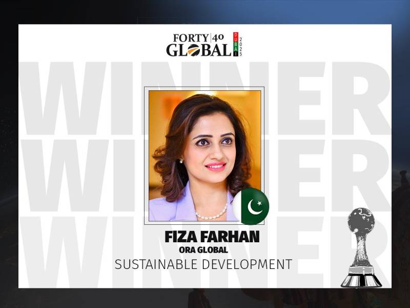 Fiza Farhan Named Among 40 Under 40 Global Leaders—Only Pakistani Honoree At 2025 Dubai Summit